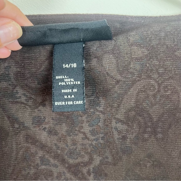 Vintage Venezia Paisley Babydoll Top Asymmetrical Hem Mesh Fairycore XL 14 16 - Picture 6 of 11